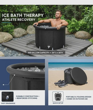 Draagbare Opblaasbare Cold Plunge Tub - 85x75cm, 330L - Ideaal voor Atleten & Herstel