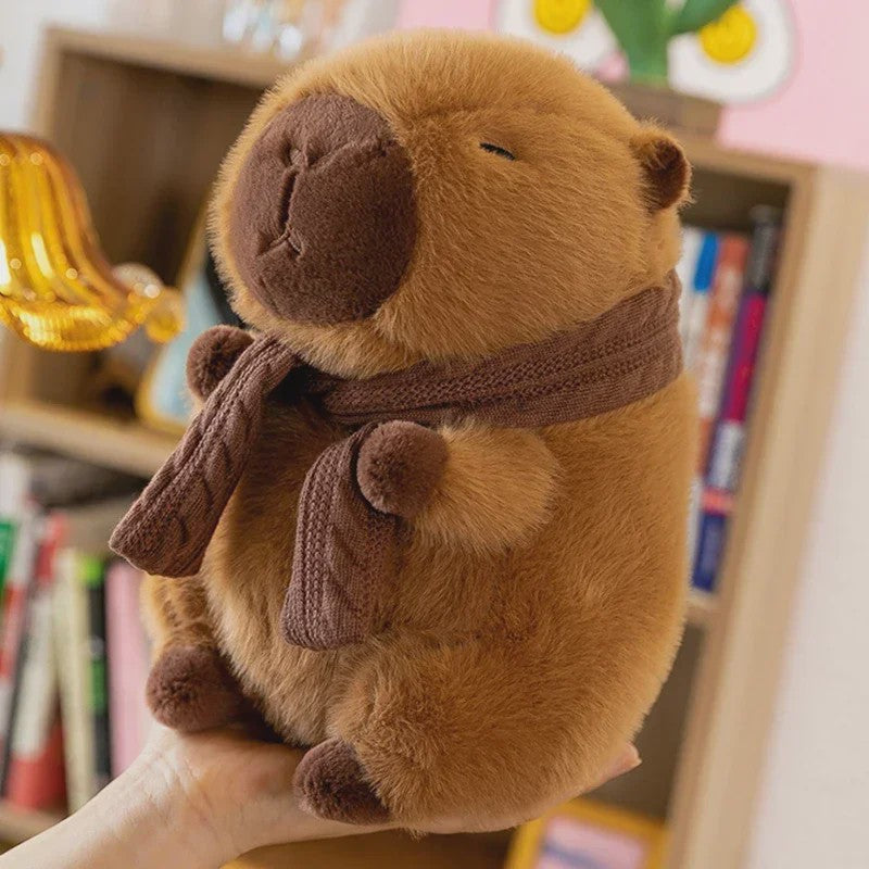 Knuffel Capybara met Sjaal - Zacht Pluche Dier Speelgoed (25-30CM)