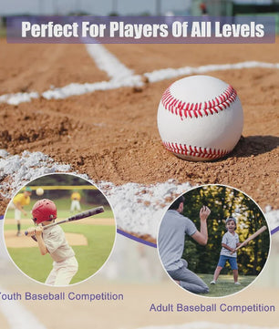 Set van 6 Harde Baseballs - Standaard Maat, Leer, Oefen & Trainingsballen