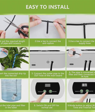 Automatisch Bewateringssysteem voor Planten met Timer, Ingebouwde Batterij & USB Opladen