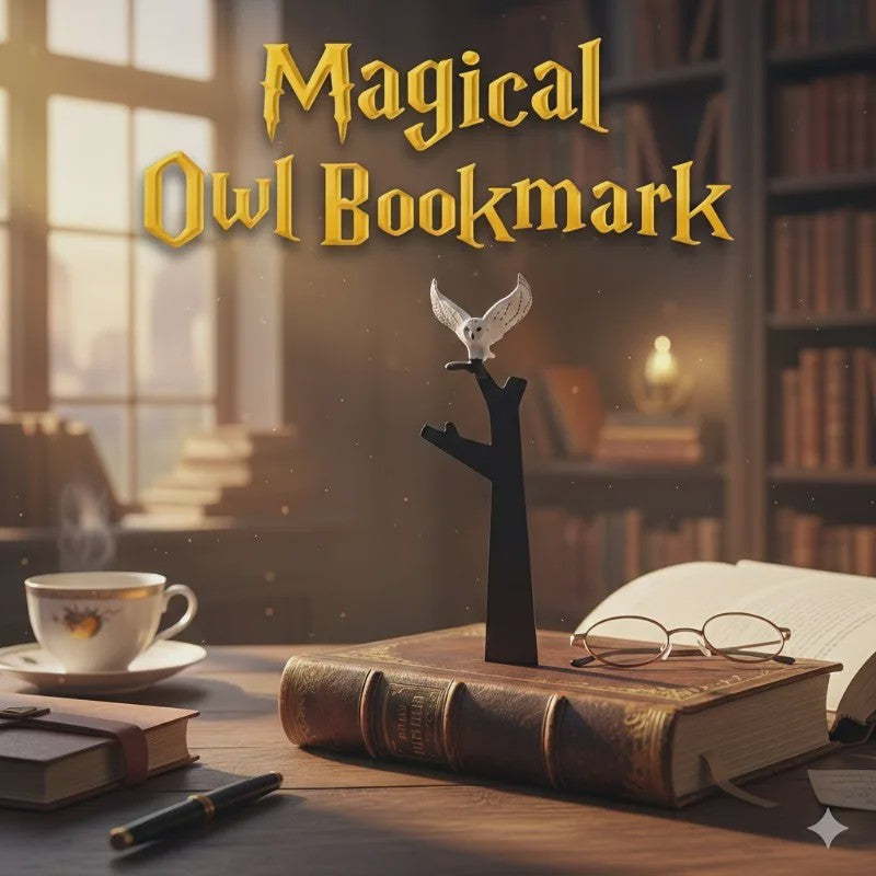 3D Sneeuwuil Boekenlegger met Tak - Uniek Leessieraad voor Boekenliefhebbers