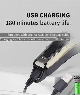 Professionele Draadloze Baard- en Haartrimmer Kemei KM-PG1990A met LCD Display & USB Opladen