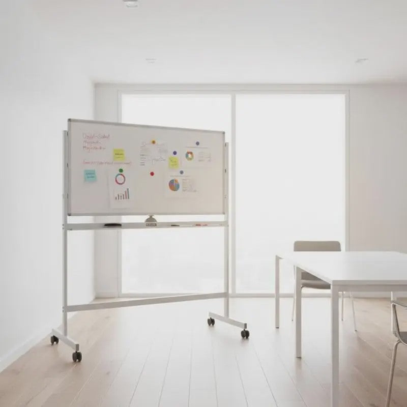 Dubbelzijdig Mobiel Whiteboard 120x60cm met Magneten, Pennen en Gum