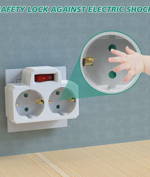 Dubbele Stekkerdoos Adapter met Aan/Uit Schakelaar - Compact & Veilig