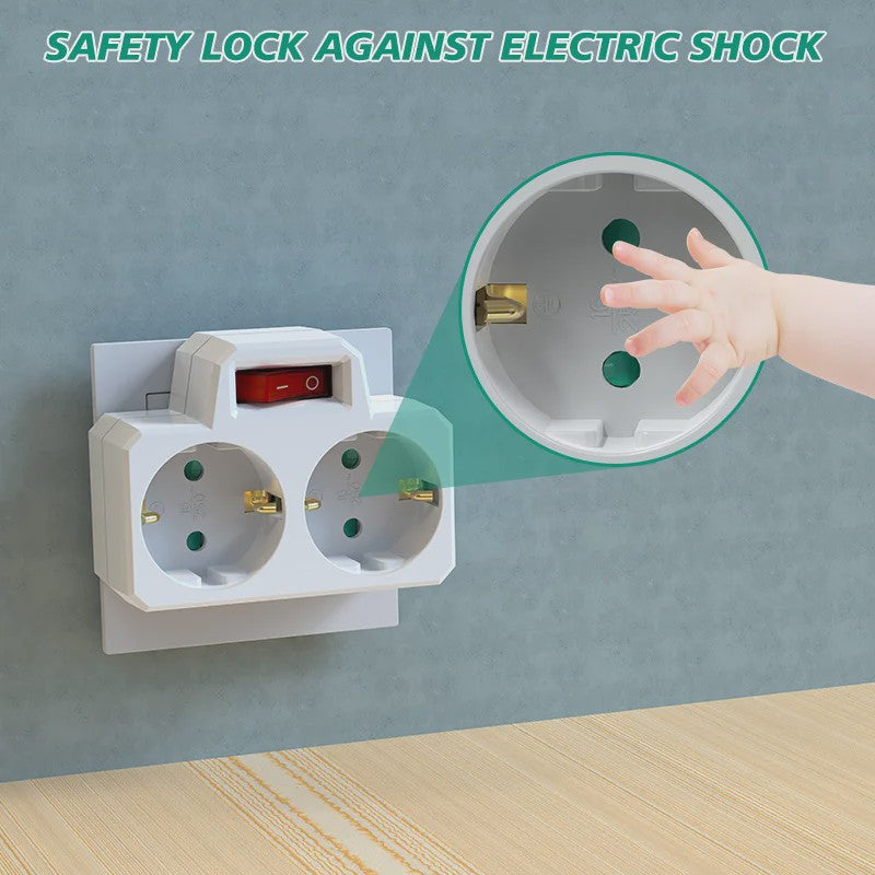 Dubbele Stekkerdoos Adapter met Aan/Uit Schakelaar - Compact & Veilig