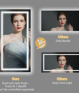XXL Smart LED Spiegel met Bluetooth, Anti-Condens & Digitale Display