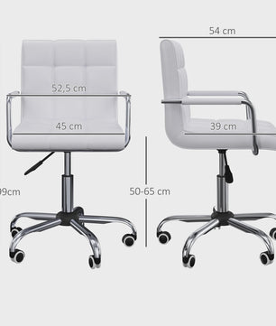 HOMCOM desk Chair armchair manager pivoting height adjustable white padding synthetic coating