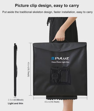PULUZ 40CM Fotografie Lightbox - Dimbare Dual LED Studio Tent met 6 Kleuren Achtergronden