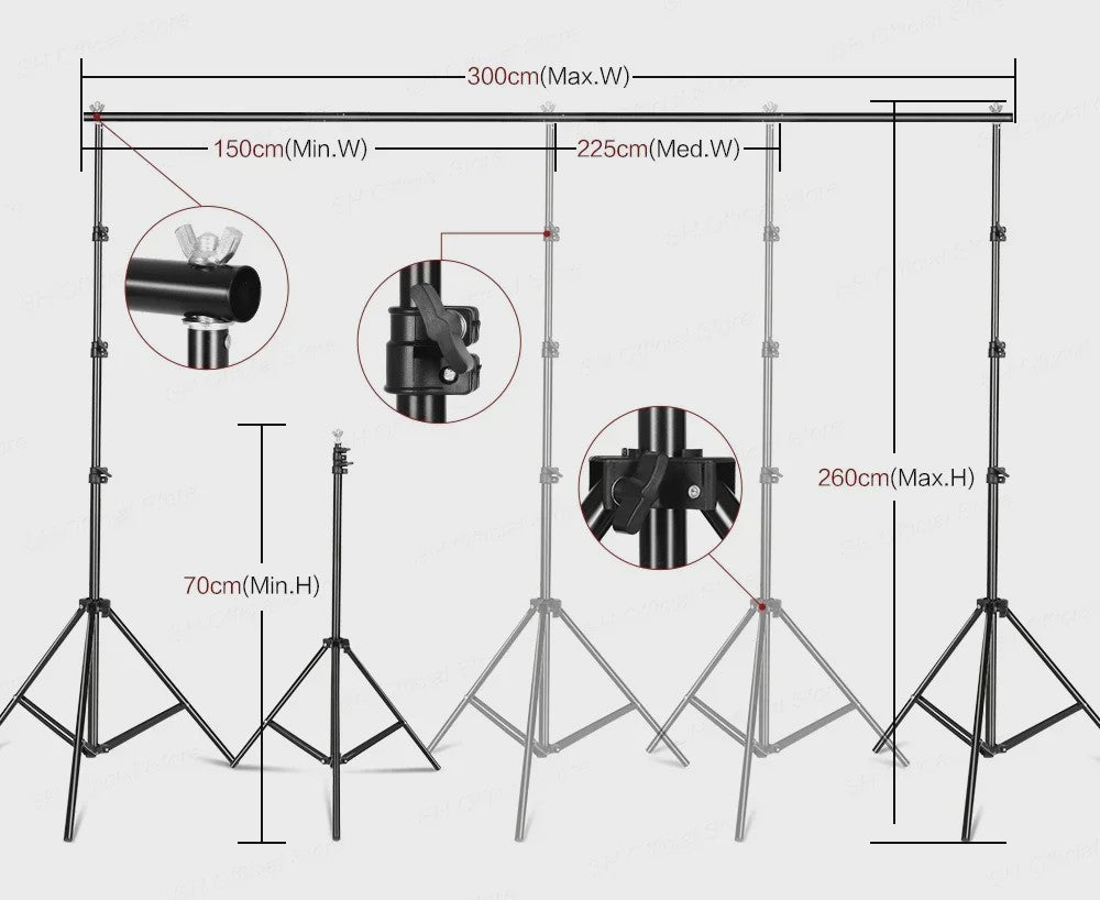 Professionele Fotostudio Verlichtingskit met Achtergronden, Softboxen, Paraplu's en Reflectoren