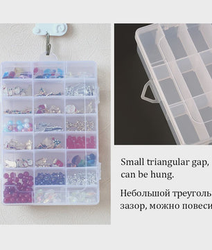 Transparante Plastic Opbergdoos met Verstelbare Vakjes - Sieraden, Kralen & Kleine Spullen