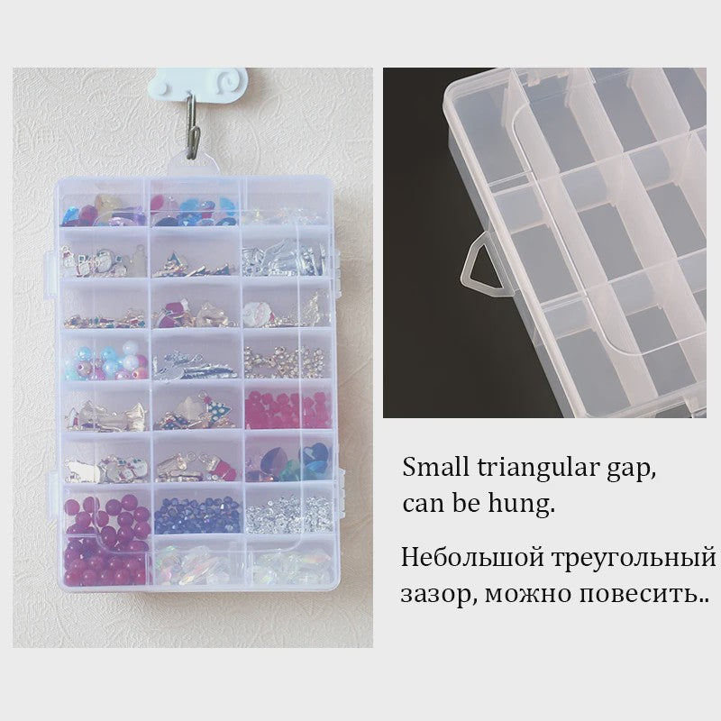 Transparante Plastic Opbergdoos met Verstelbare Vakjes - Sieraden, Kralen & Kleine Spullen