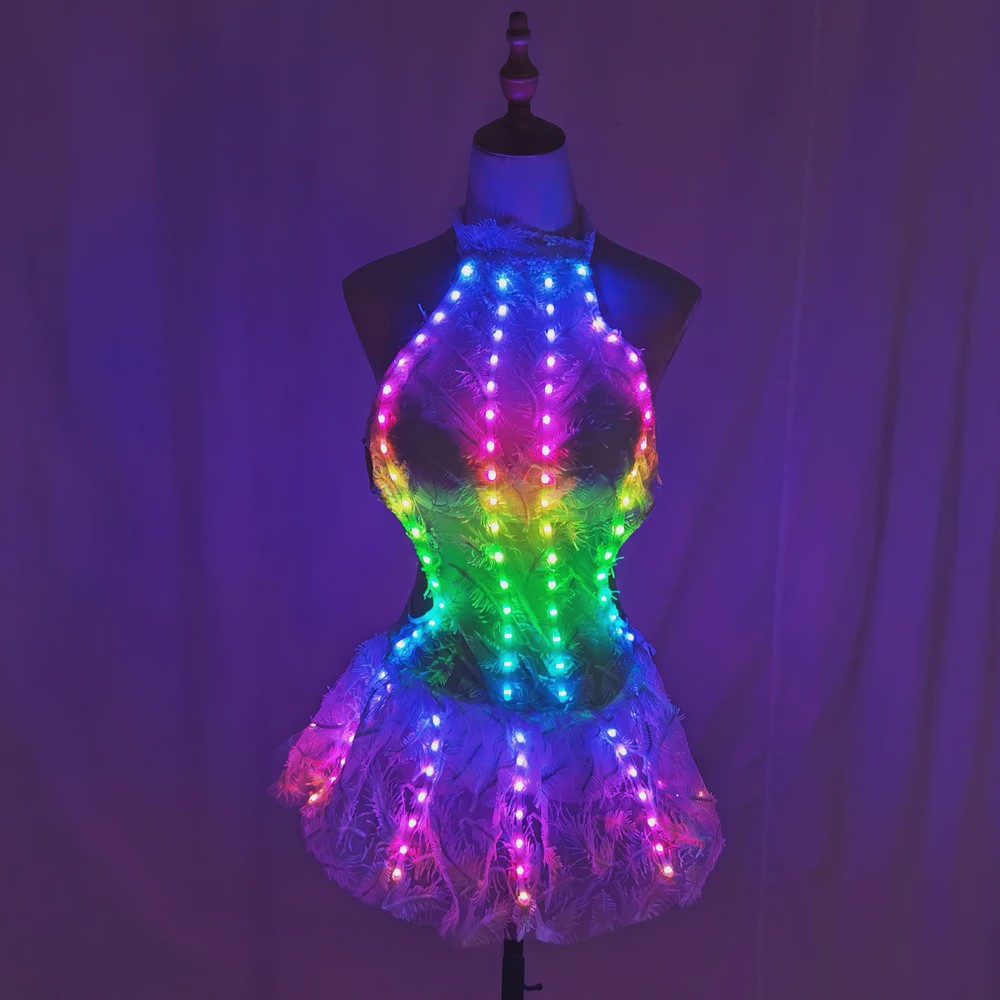 Feestelijke LED Rok met Kleurrijke Verlichting - Perfect voor Feesten & Clubs