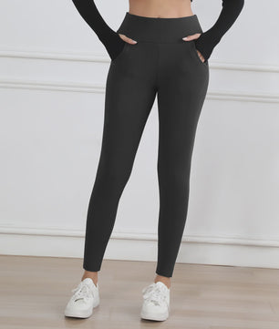 Dames Fleece Leggings - Hoge Taille, Thermo, Flared Model voor Winter & Casual