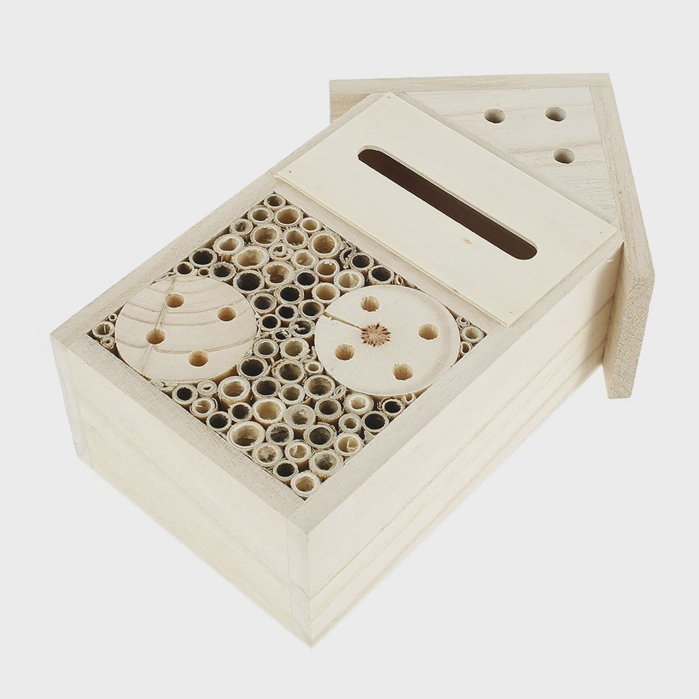 Houten Bijen- en Insectenhotel voor Tuin en Buiten - Natuurlijk Hout
