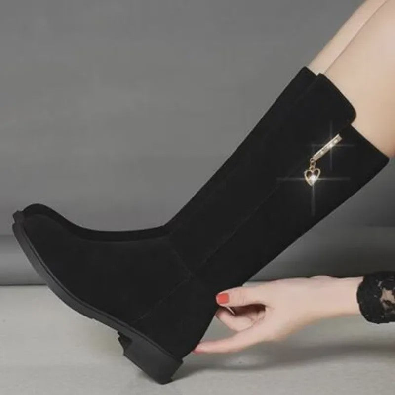 Dames Winterlaarzen met Pluche Voering en Rits - Warm & Modieus