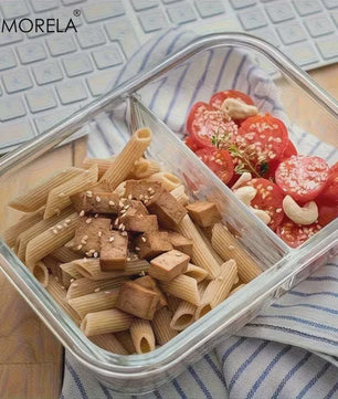 Glazen Lunchbox met 2/3 Compartimenten en Lekvrij Deksel - Herbruikbaar