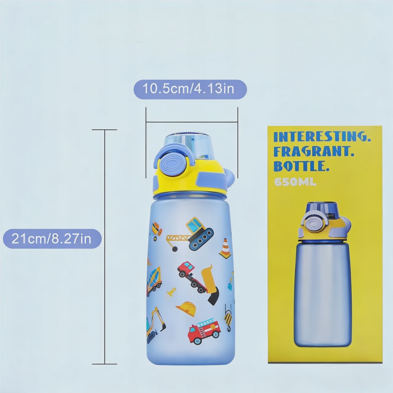 Leuke 650ml Drinkfles met Fruitgeur Capsules - Set van 5