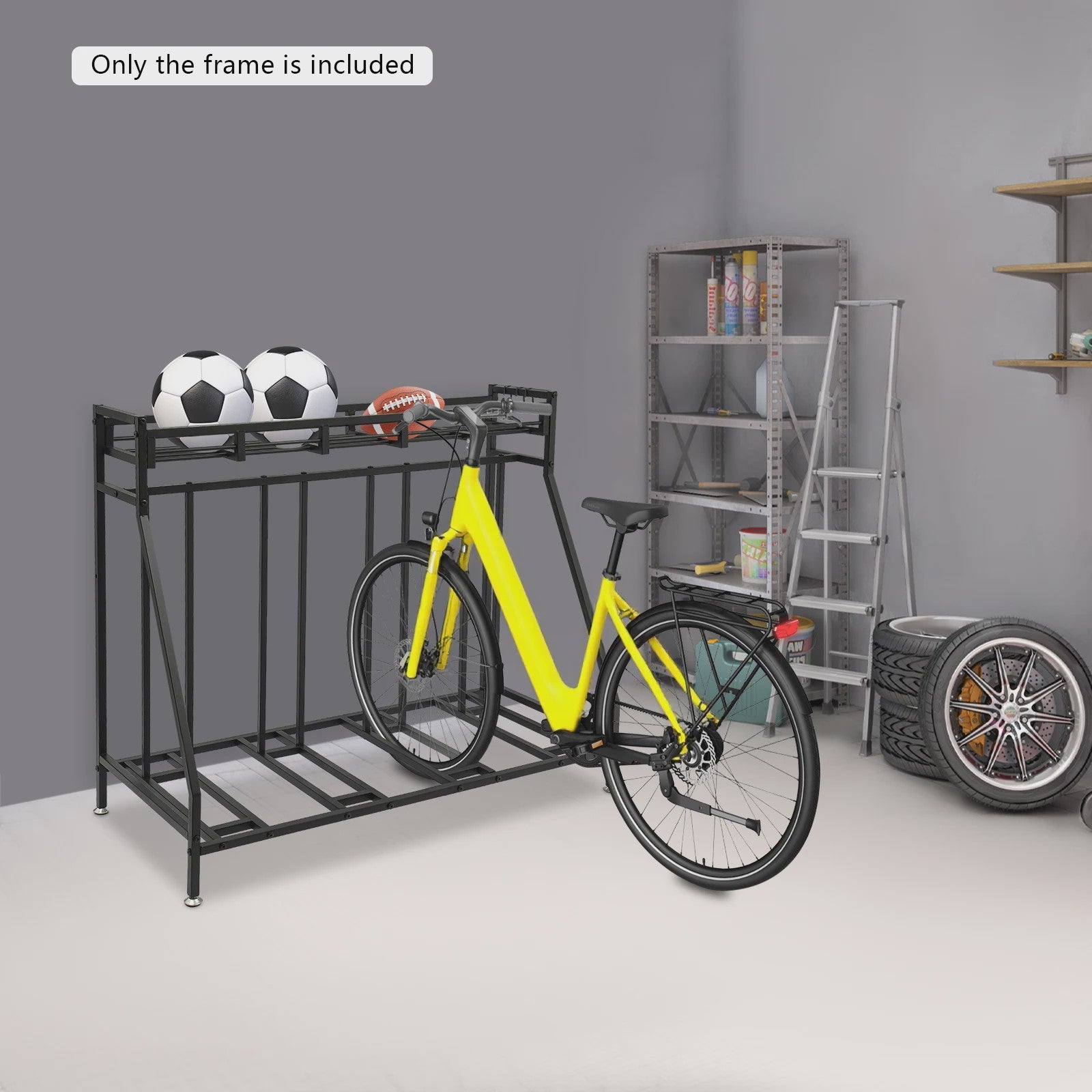 4-Plaats Fietsenrek Staand met Haken - Indoor Fietsenstalling Organizer