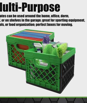 Opvouwbare Stapelbare Opbergkrat Groen - 23 Liter - Heavy Duty Plastic