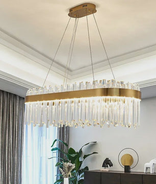 Moderne Kristallen Plafond Hanglamp Goud - Luxe Verlichting voor Woonkamer & Eettafel