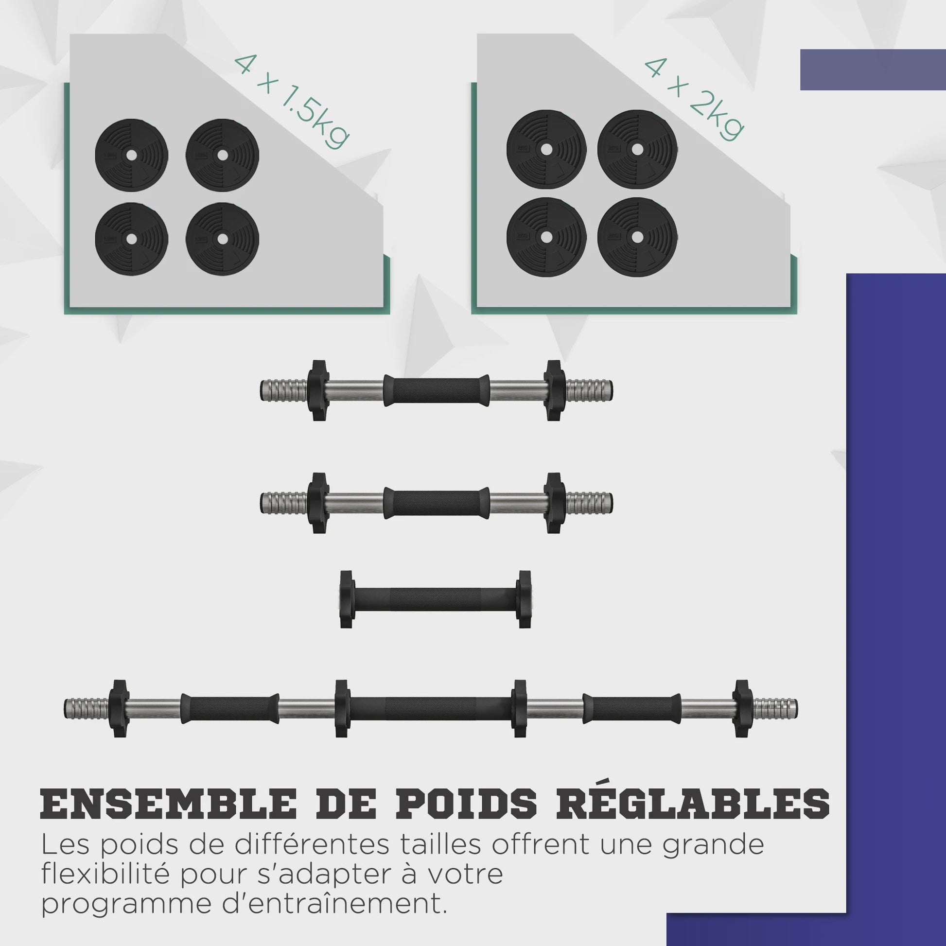 Verstelbare Dumbbells Set 15KG met Antislip Handvatten