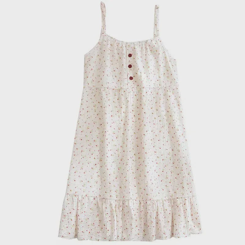 Zomer Pyjama Set Dames - Bloemendruk Nachtkleding met Knopen