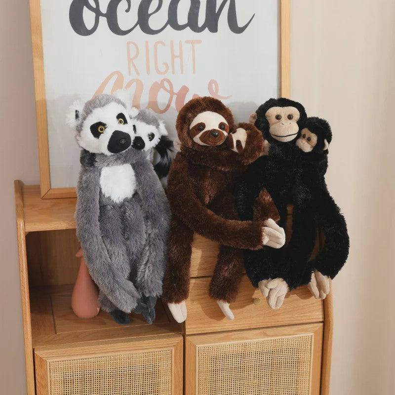 Lange Arm Aap, Luiaard, Orang-oetan & Lemur Pluche Speelgoed - Hangend Knuffel (50/70cm)