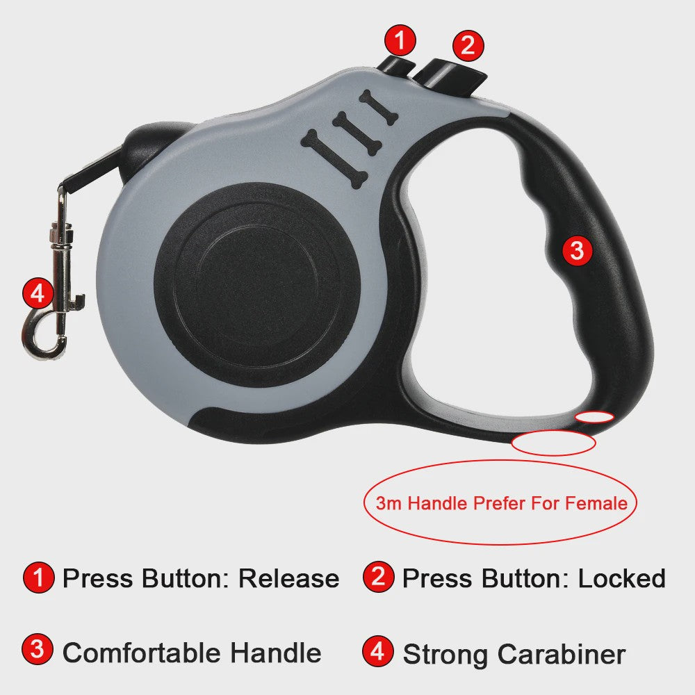 Automatische Intrekbare Hondentuig 3m/5m - Sterk Nylon Lijn voor Puppy tot Grote Hond & Kat