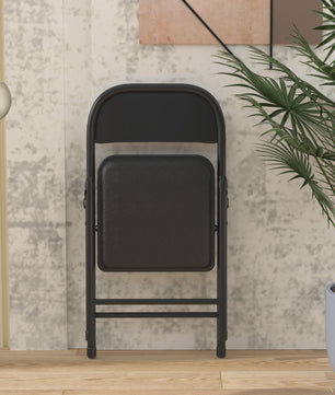 Opvouwbare Stoel met Kunstleren Zitting en Metalen Frame - Comfortabel en Praktisch