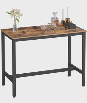 VASAGLE Bartafel met Metalen Frame - Stijlvol Vintage Houtlook - Eenvoudige Montage
