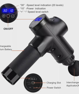 Massager Body Neck Back Deep Tissue Muscle Relaxation Pain Relief Fitness Fascial Massage Gun Electric Percussion Pistol