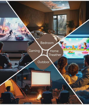 HORLAT Android 12 Projector: 1600 ANSI Lumen, 4K Full HD, WiFi 6, Bluetooth 5.2 - Home Theater & Gaming