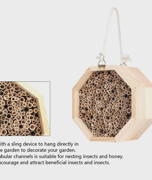 Houten Insectenhotel voor Bijen en Insecten - Decoratieve Nestkast voor Tuin
