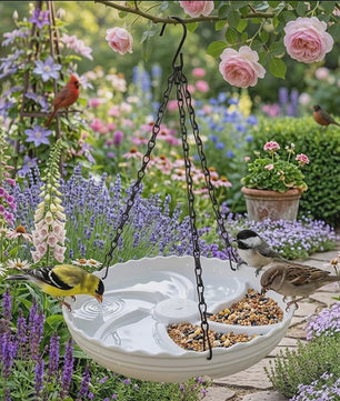 Hangende Vogelvoeder en Badstation - Alles-in-één Voeder- en Badplaats voor Tuin & Balkon