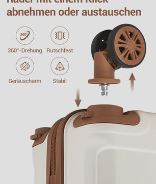 KONO 4-delige Koffer Set - 55 cm Handbagage Koffer, Reis- en Make-up Tas