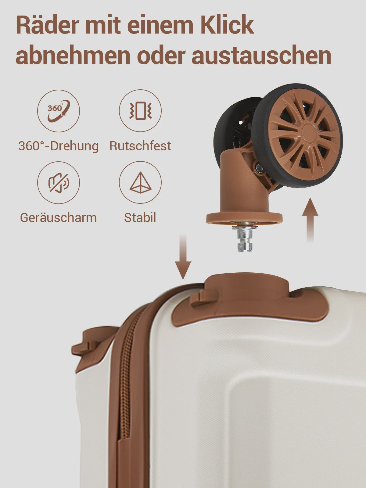 KONO 4-delige Koffer Set - 55 cm Handbagage Koffer, Reis- en Make-up Tas