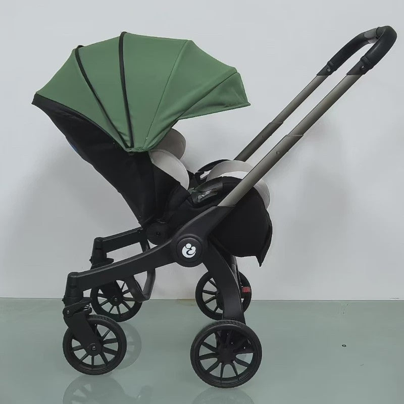 Multifunctionele 4-in-1 Kinderwagen & Reiswieg: Lichtgewicht, Inklapbaar & Hoge Zit