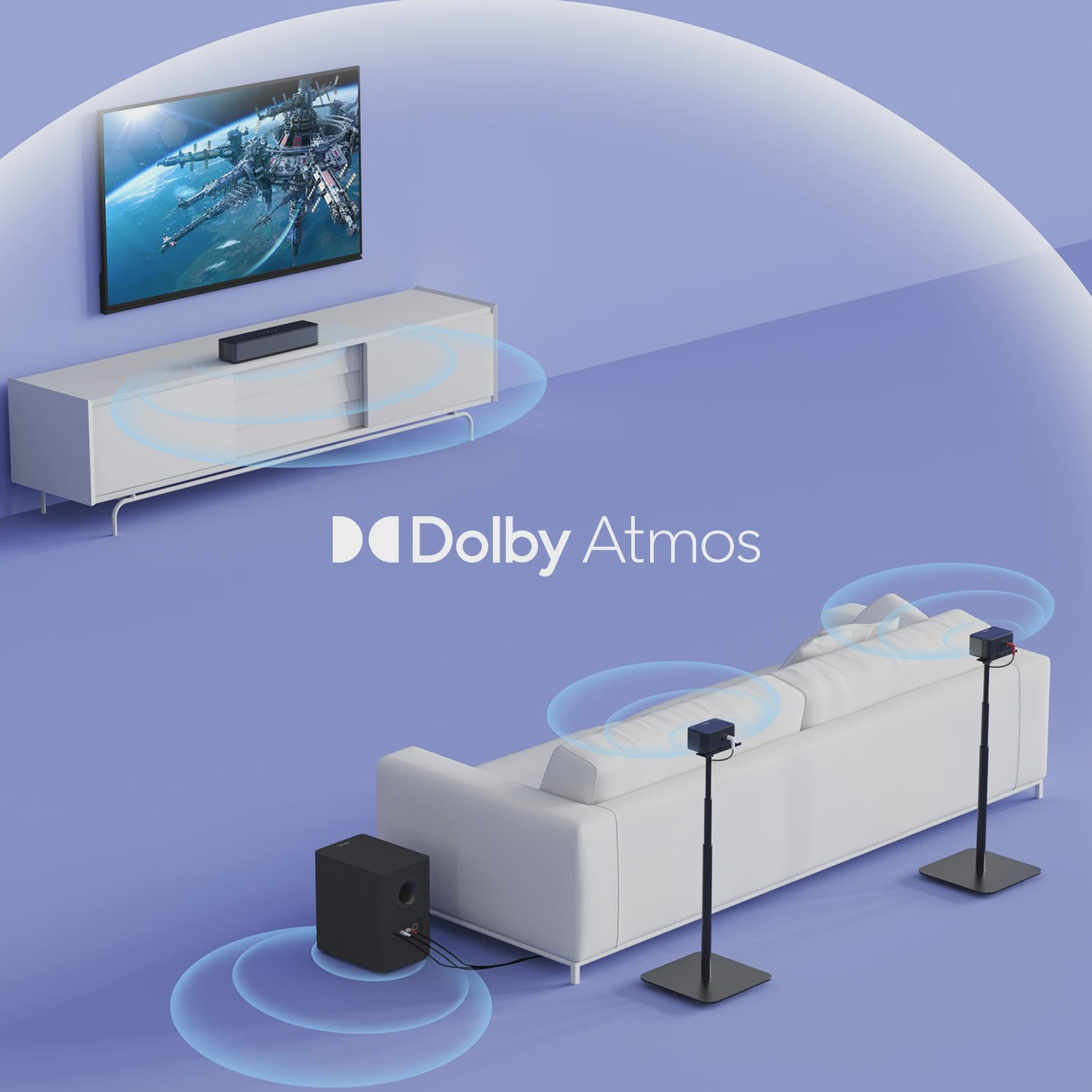 ULTIMEA 5.1 Dolby Atmos Soundbar met Draadloze Subwoofer & Achterluidsprekers - 450W Home Theater Systeem