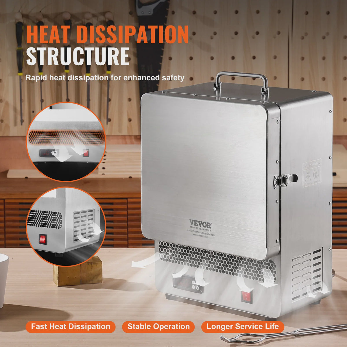 Elektrische Smeltoven 1500W - Hoge Temperatuur 1200°C voor Metaal, Klei & Glazuren