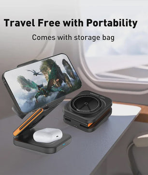3-in-1 Magnetische Oplaadstation voor iPhone, Apple Watch & AirPods - Opvouwbaar