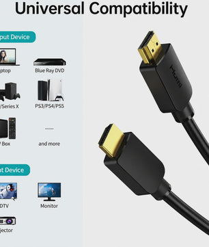 HDMI 2.1 Kabel 1M - 8K 60Hz, 4K 240Hz, 48Gbps, HDR, eARC - Gevlochten Nylon