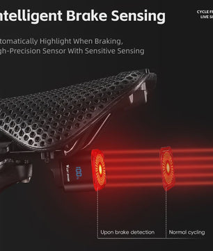 Intelligente Fiets Achterlicht met Remdetectie, Digitaal Display & Automatische Start/Stop