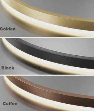 Moderne LED Plafondlamp Ring - Goud & Zwart - Minimalistisch Design