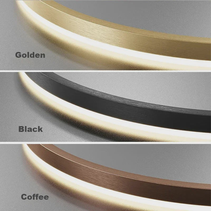 Moderne LED Plafondlamp Ring - Goud & Zwart - Minimalistisch Design
