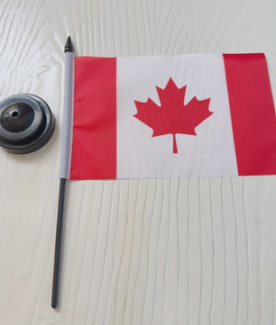 Canada Bureauvlag 14x21cm Polyester - Decoratie Vlaggetje