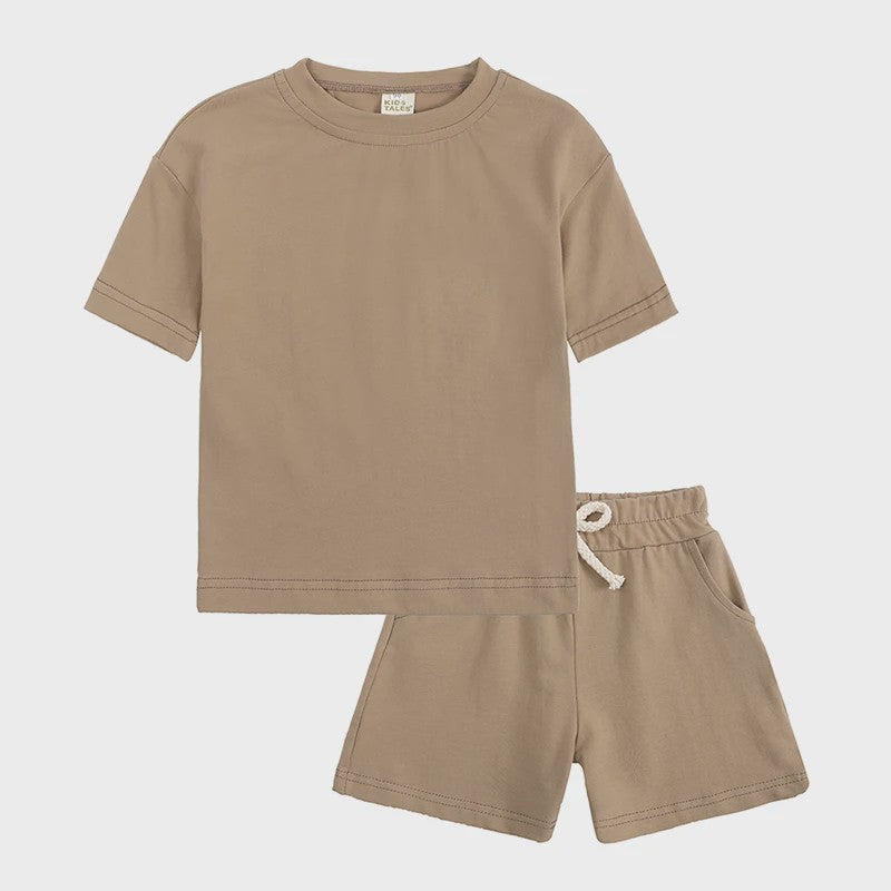 Zomer Set Kinderen: T-shirt met Korte Broek - Jongens & Meisjes Sportkleding Outfit