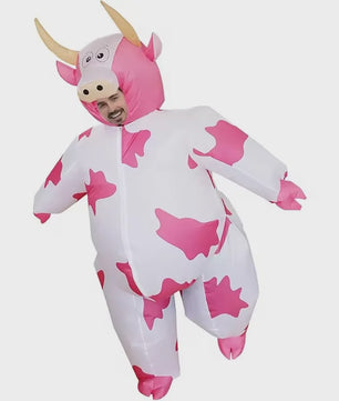 Opblaasbaar Koe Kostuum voor Volwassenen - Grappig Verkleedpak voor Feest & Halloween