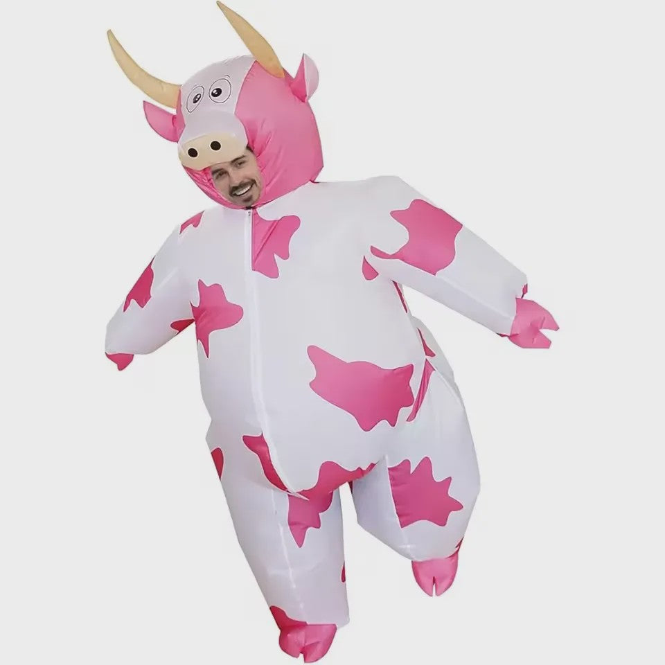 Opblaasbaar Koe Kostuum voor Volwassenen - Grappig Verkleedpak voor Feest & Halloween