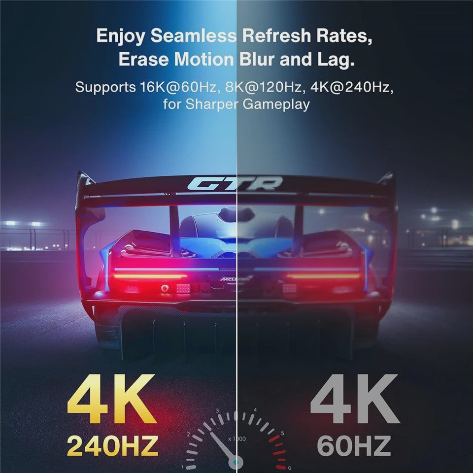Navceker 2-Poorts DisplayPort KVM Switch: 8K 60Hz, 4K 240Hz, USB 3.0 - Deel 1 Monitor & 4 Apparaten
