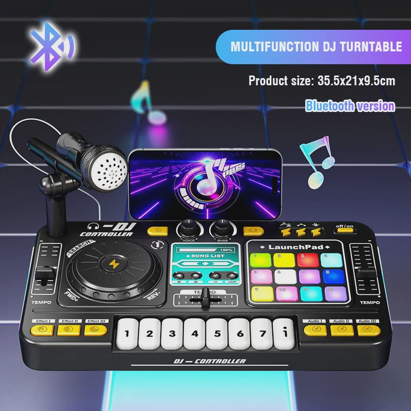 Kinder DJ Mixer met Microfoon, Piano Keyboard & Bluetooth - Interactief Muziekspeelgoed
